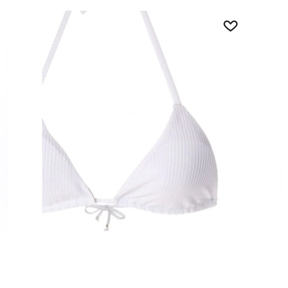 Amir slama ribbed white triangle bikini top P/S - Picture 3 of 15